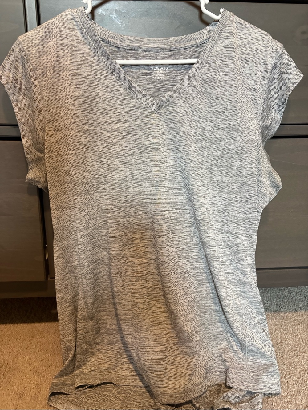 Brand New Women's Gray V-Neck Short Sleeve Top